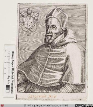 Bildnis Papst Gregor XIV. (Niccolò Sfondrati) (reg. 5. 12. 1590 - 16. 10. 1591)