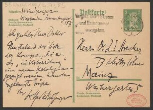 Brief an B. Schott's Söhne : 24.05.1927