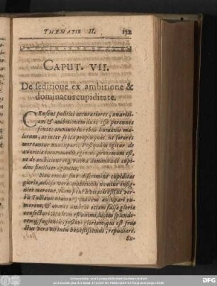 Caput. VII. De seditione ex ambitione & dominatus cupiditate.