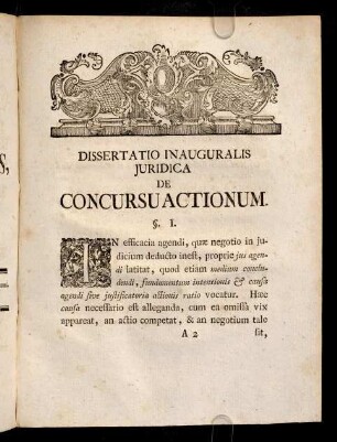3-18, Dissertatio Inauguralis Juridica De Concursuactionum. Corollaria.