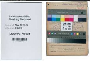Entnazifizierung Herbert Dierschke , geb. 05.07.1915 (Postbeamter)