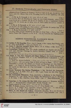 IV. Moderne Pressendrucke, illustrierte Bücher und Gesamtausgaben (Nr. 550 - 937)