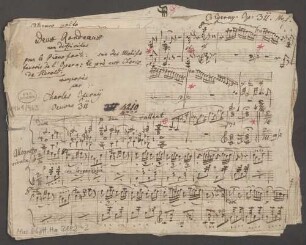 2 Rondos, pf, op. 311 - BSB Mus.Schott.Ha 3882-2 : [title page:] Deux Rondeaux // non difficiles // pour le Pianoforte. sur des Motifs // favoris de l'Opera: Le prè aux Clercs // de Herold. // composès // par // Charles Czernÿ // Oeuvre 311