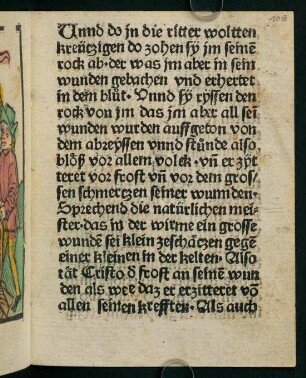 109r-110v, Unnd do in die ritter woltten kreutzigen do zohen sy im seinen rock ab...