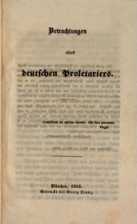 Betrachtungen eines deutschen Proletariers