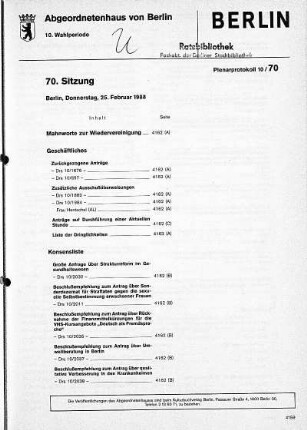 Nr. 70, 25. Februar 1988