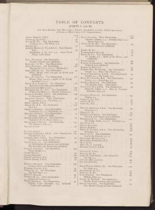 Table of contents (parts I and II)