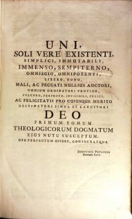 Opus de theologicis dogmatibus, 1