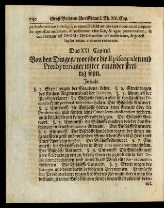 Das XXI. Capitul.