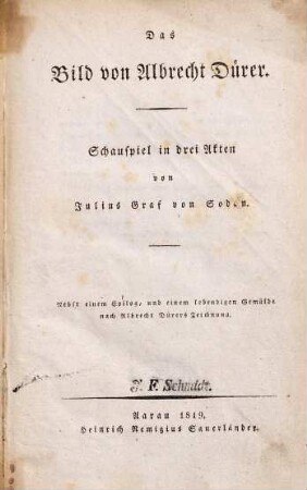 Das Bild von Albrecht Dürer : Schauspiel in drei Akten