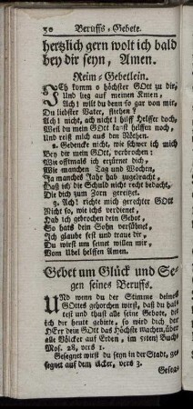 Gebet um Glück und Segen seines Beruffs.