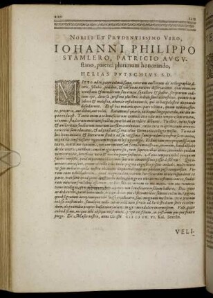 Nobili ... Johanni Philippo Stamlero, Patricio Augustano ...