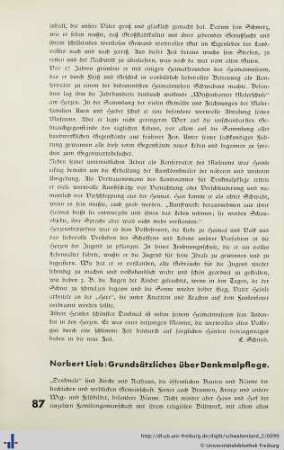 Grundsätzliches über Denkmalpflege.