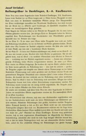 Reihengräber in Denklingen, B.-A. Kaufbeuren.