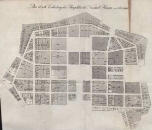 Plan über die Vertheilung der Bauplätze der Neustadt Hanau von 1597 bis 1648
