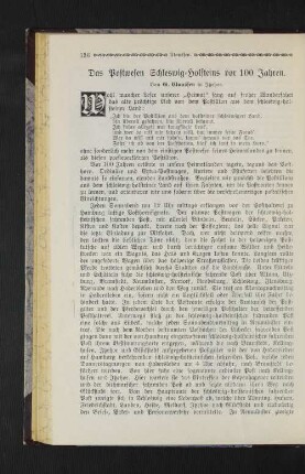Das Postwesen Schleswig-Holsteins vor 100 Jahren.