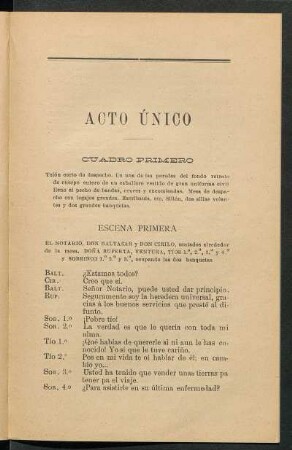 Cuadro primero. - El testamento