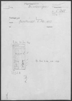 Hörvelsingen: Pfarrbericht 1957