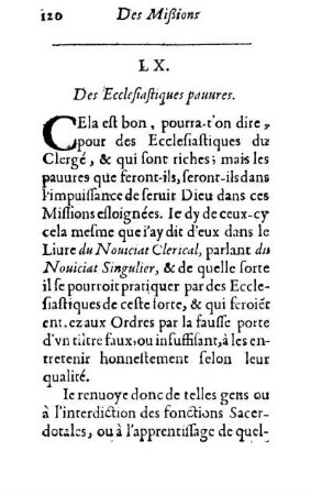 LX. Des Ecclesiastiques pauures