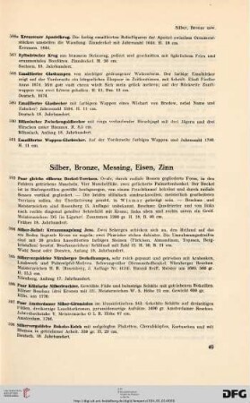 Silber, Bronze, Messing, Eisen, Zinn (Nr. 592-640)