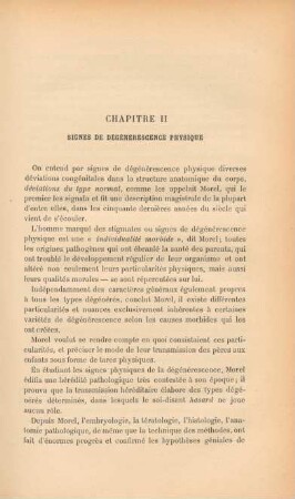 Chapitre II. Signes de dégénérescence physique