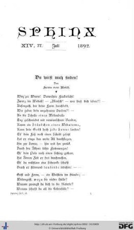 Heft 1 Juli 1892