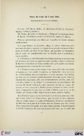 Séance du Comité du 3 avril 1882