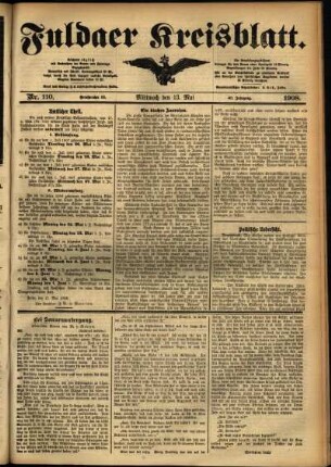 Ausgabe vom Mittwoch, den 13. Mai 1908.