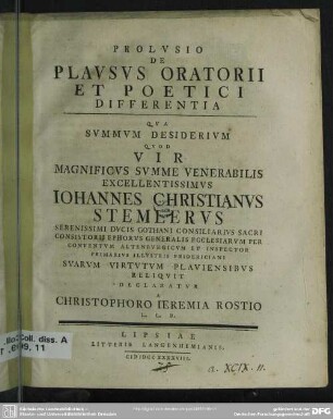 Prolusio De Plausus Oratorii Et Poetici Differentia