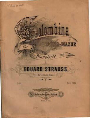 Colombine : Polka-Mazur für Pianoforte ; op. 89