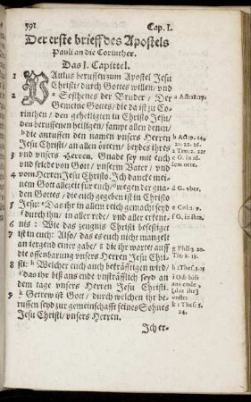 Der erste brieff des Apostels Pauli an die Corinther.