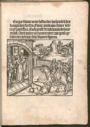 Ein gar schone newe histori der hochen lieb des kuniglichen fursten Florio: vnnd von seyner lieben Bianceffora ... : Mit schonen figuren