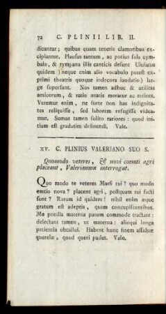 XV. C. Plinius Valeriano Suo S.