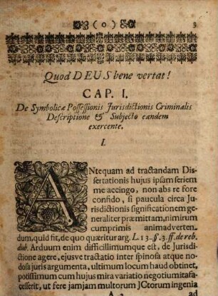 Dissertationem hanc inaug. de symbolica possessione iurisdictionis criminalis, vulgo von Malefitz- und Freyß-Zeichen