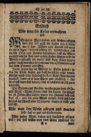 Erstlich Wie man die Keller verwahren soll.