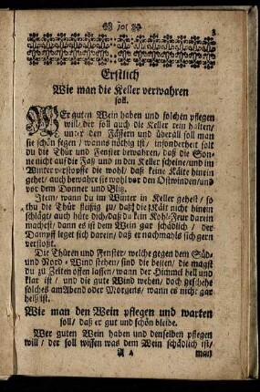 Erstlich Wie man die Keller verwahren soll.