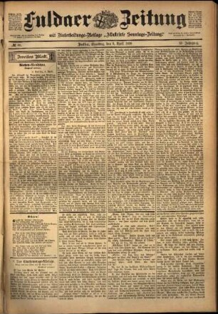 Zweite Ausgabe vom Samstag, den 09. April 1898.