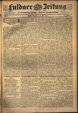 Zweite Ausgabe vom Samstag, den 09. April 1898.