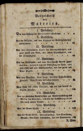 Verzeichniß der Materien.