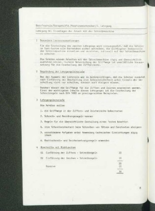Lehrgang 02: Grundlagen der Arbeit mit der Schreibmaschine