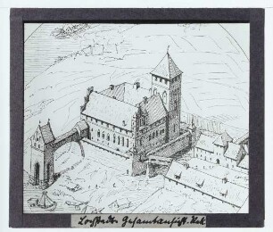 Lochstedt, Burgkapelle,Lochstedt, Ordensburg : Perspektive, Rekonstruktionszeichnung