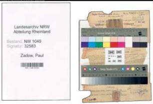 Entnazifizierung Paul Zadow , geb. 06.10.1897 (Technischer Angestellter)