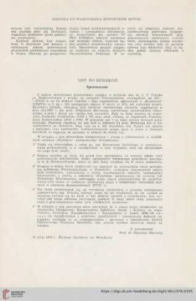 List do redakcji. Sprostowanie