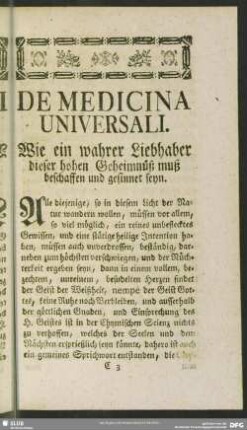 Wie ein wahrer Liebhaber dieser hohen Geheimnüß muß beschaffen und gesinnet seyn