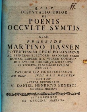 Disp. prior de poenis occulte sumtis