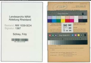 Entnazifizierung Fritz Schrey , geb. 24.10.1905 (Bueroangestellter)