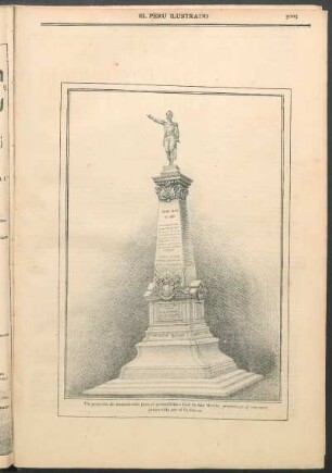Un proyecto de monumento para el generalísimo José de San Martín, presentado al concurso promovido por el Gobierno.