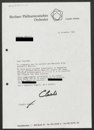 Brief an Giacomo Manzoni, 15.12.1992