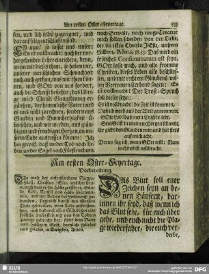 Am ersten Oster-Feyertage