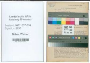 Entnazifizierung Werner Naber , geb. 29.11.1910 ()